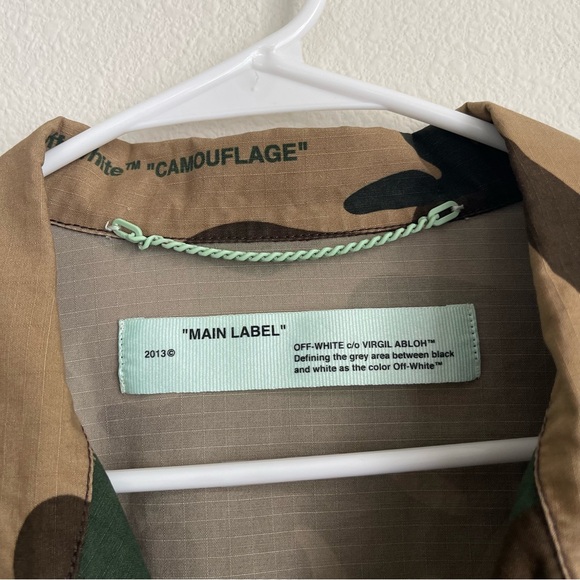 Off White " Field Jacket " Camo 4 Pocket Button Front Jacket - Picture 5 of 10